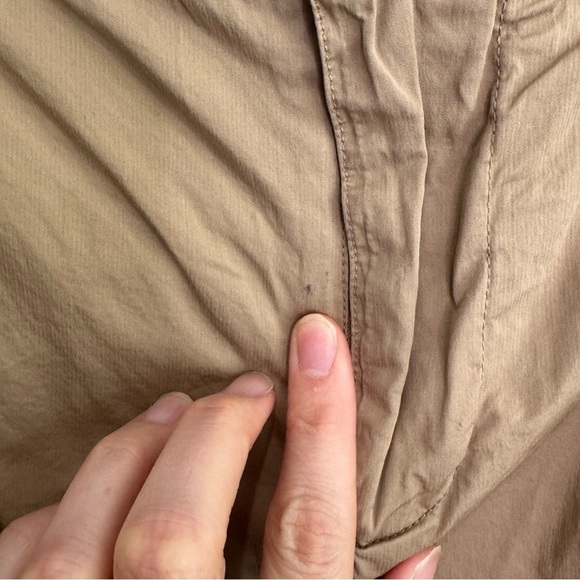 FRAME Womens Size 4 Denim Tie Up Rolled Short Khaki Beige Summer Boho Minimal - Picture 7 of 9